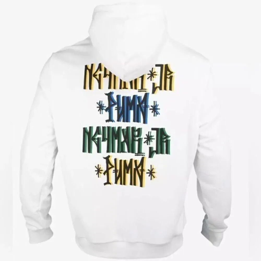 NWT PUMA Youth Unisex White Neymar Copa Jr Hoodie Pullover Athletic - Size XS